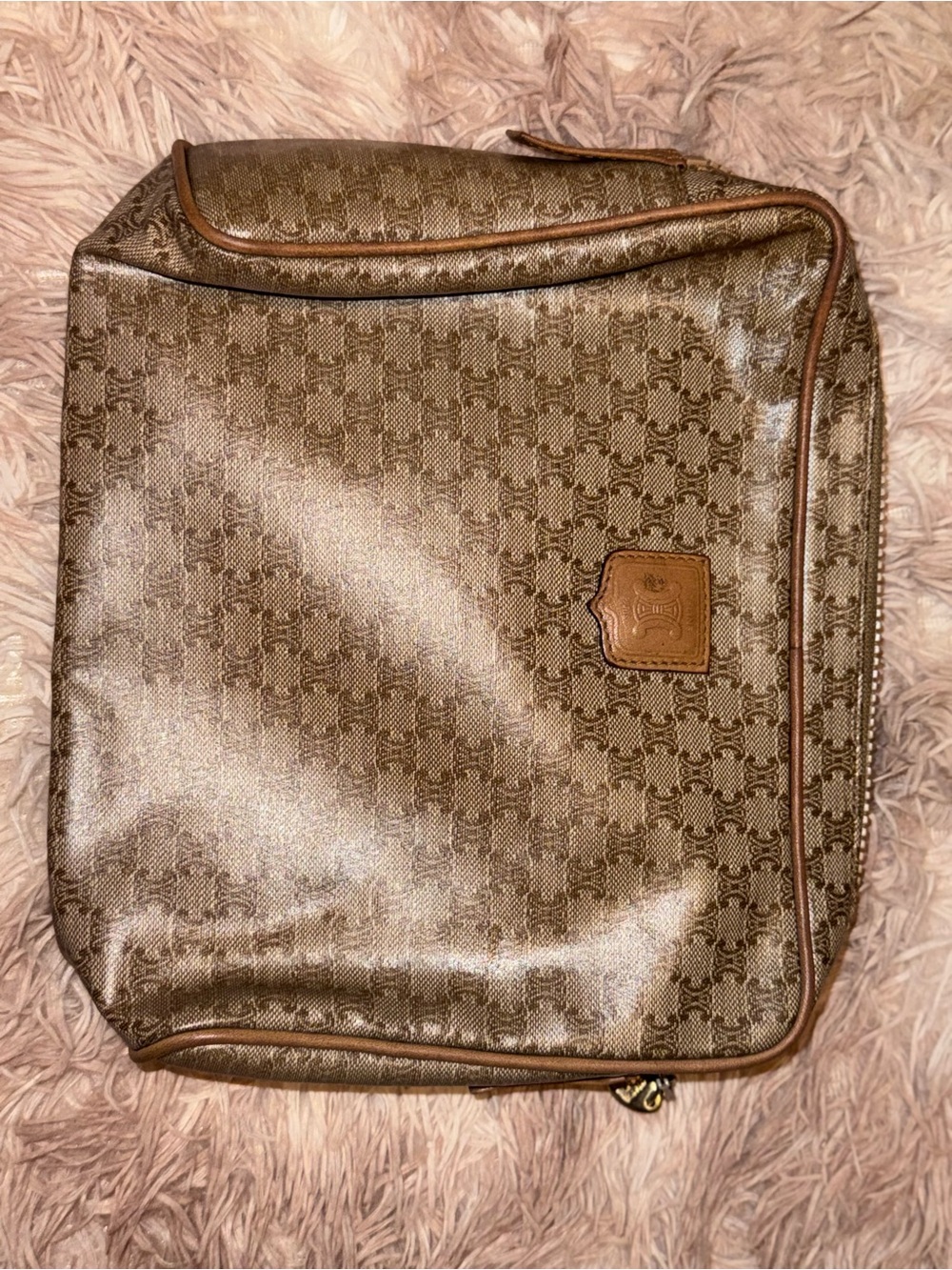 Vintage CELINE Macadam Monogram Vanity Cosmetic Case